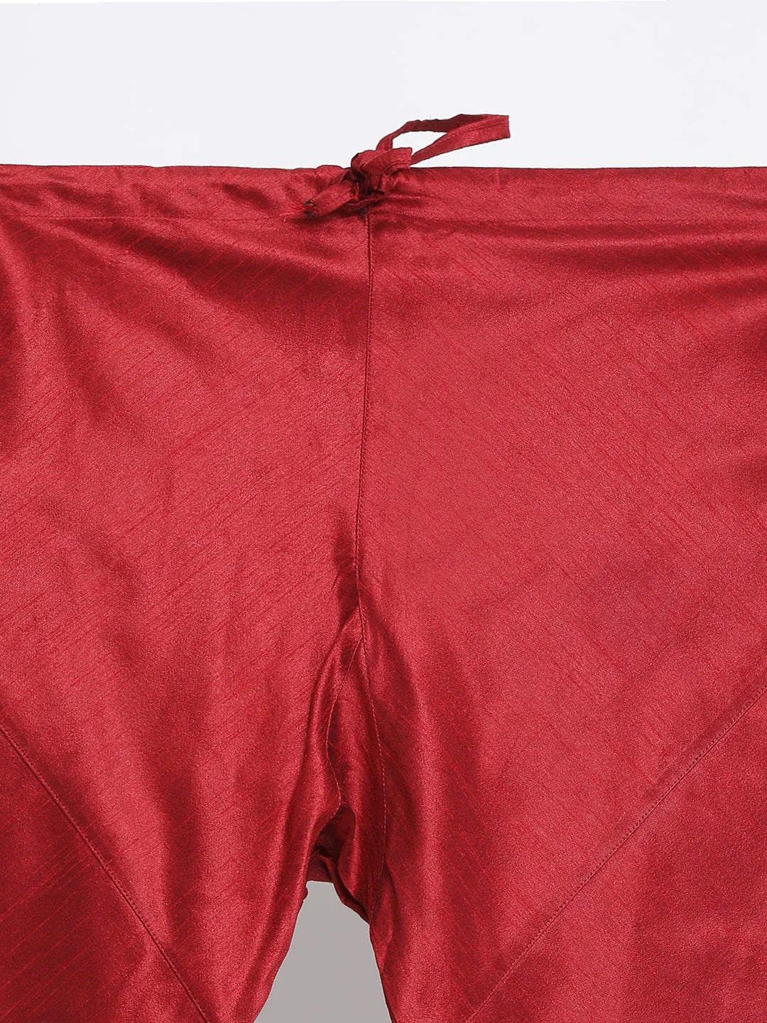 Men's Maroon Silk Blend Jacket With Kurta Pyjama Set