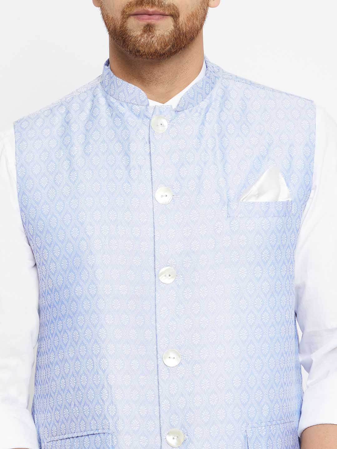Men's Lavender Acquard Nehru Jacket