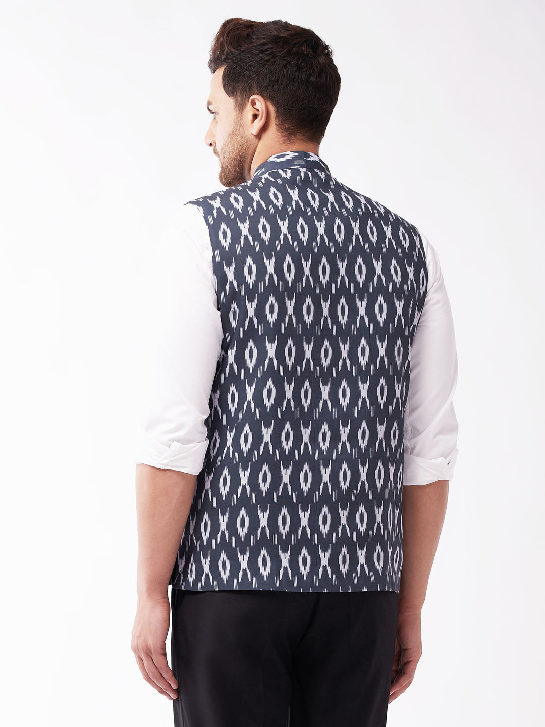 Men's Black Cotton Nehru Jacket