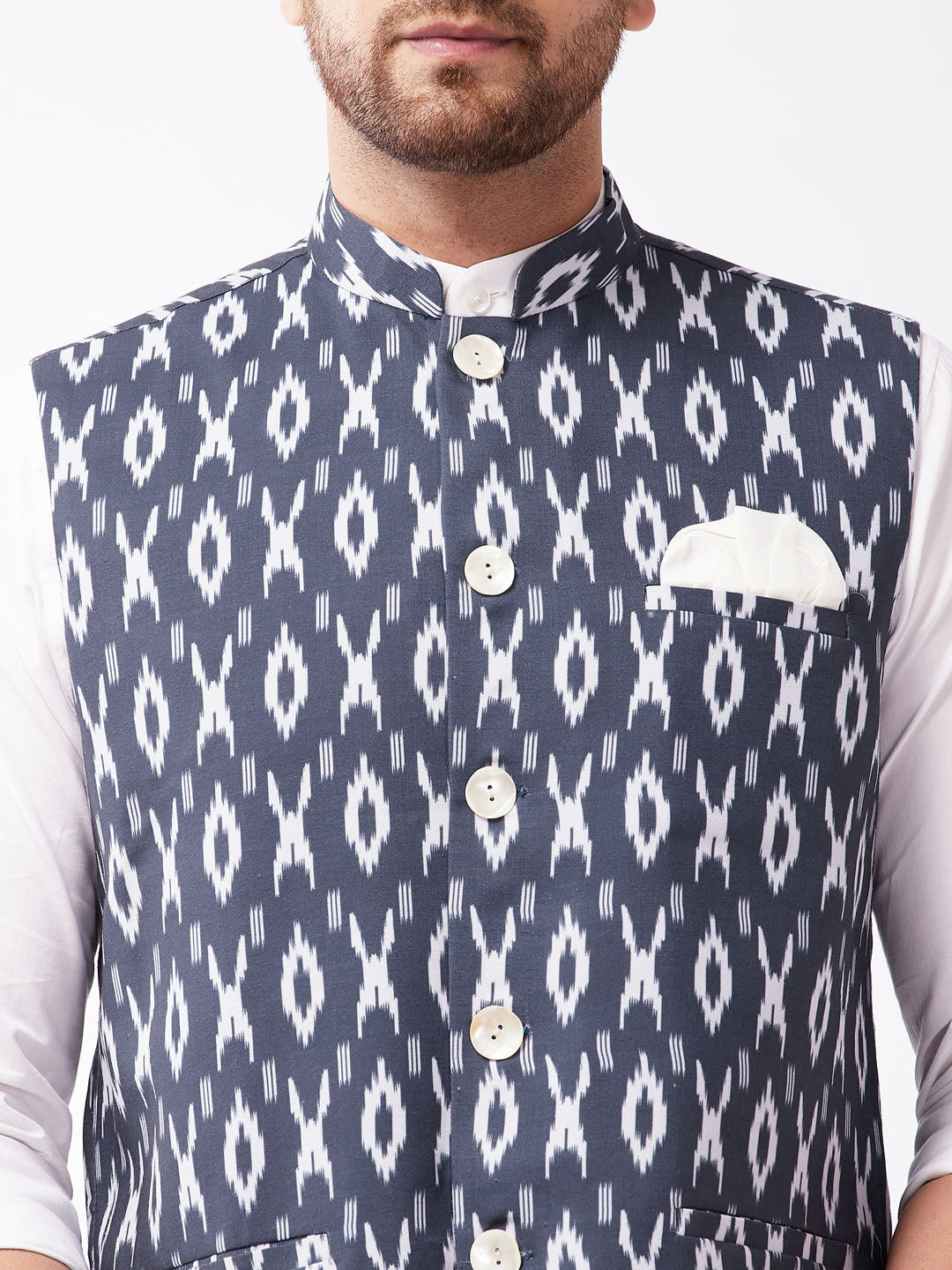 Men's Black Cotton Nehru Jacket