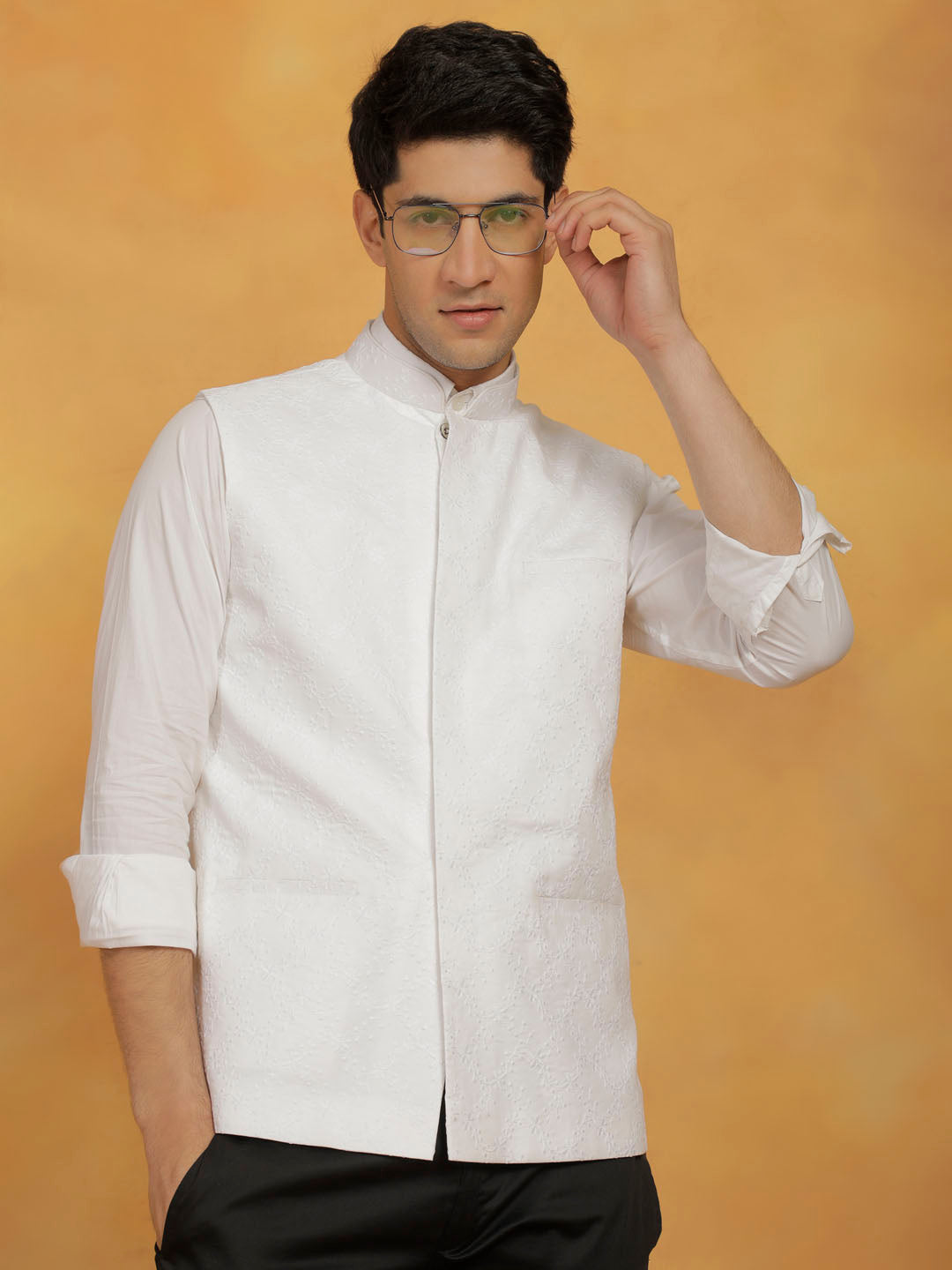 Men's White - Nehru Jacket