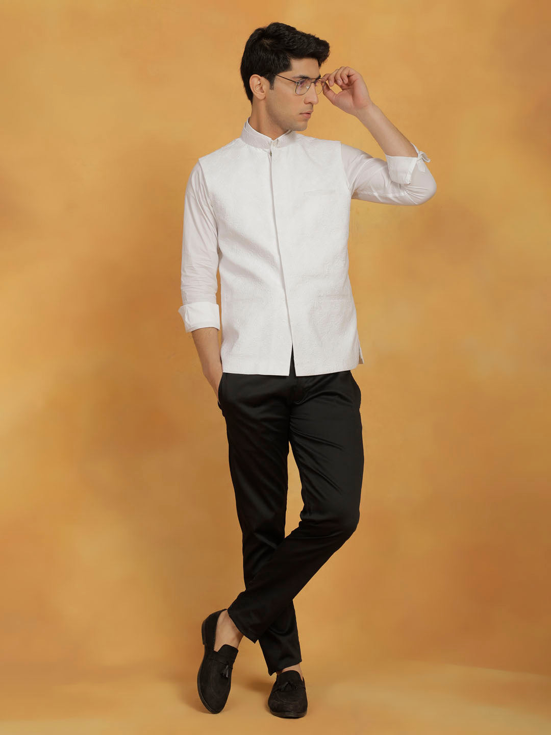 Men's White - Nehru Jacket