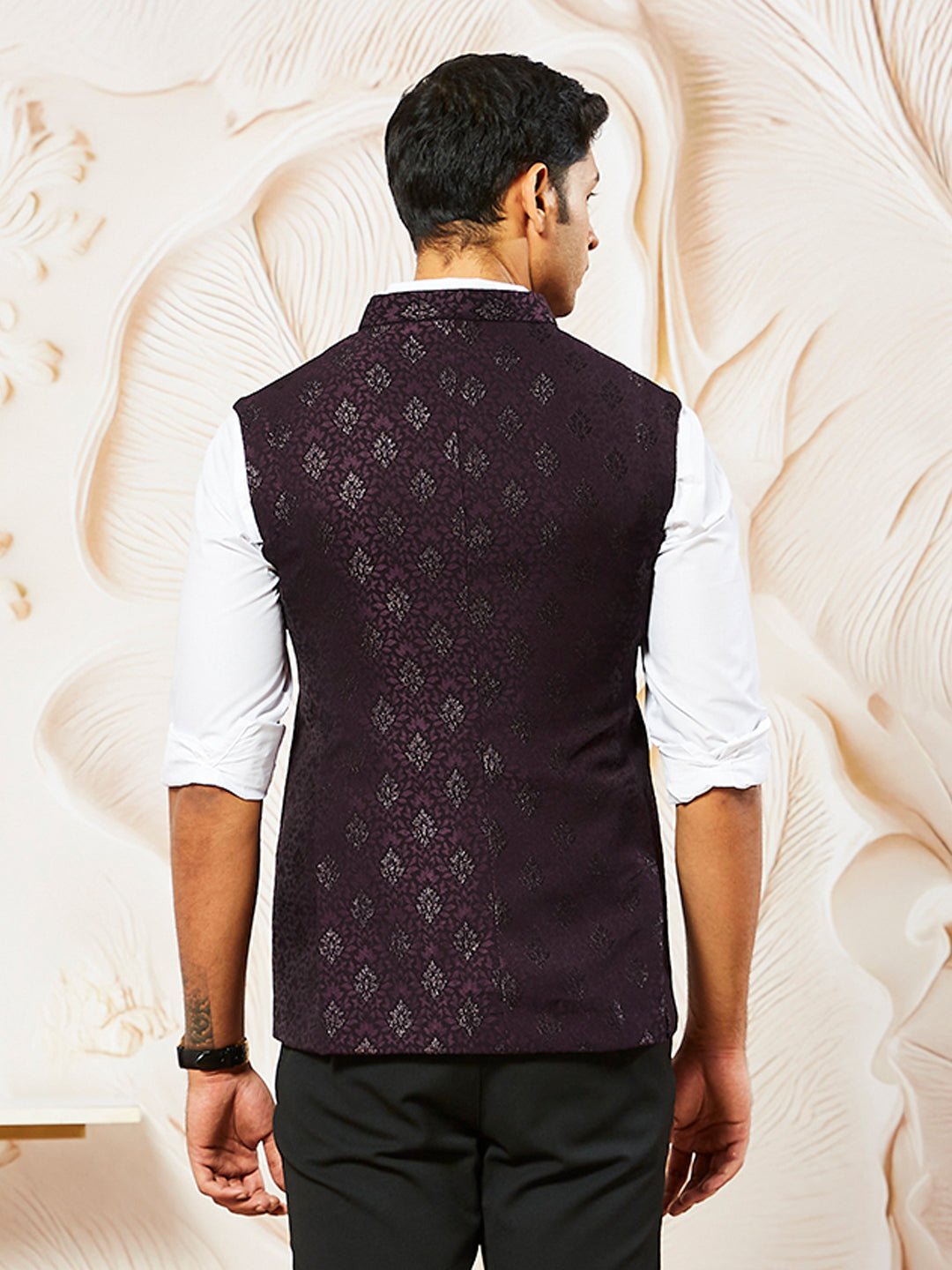 Men's Wine Silk Blend Jacket