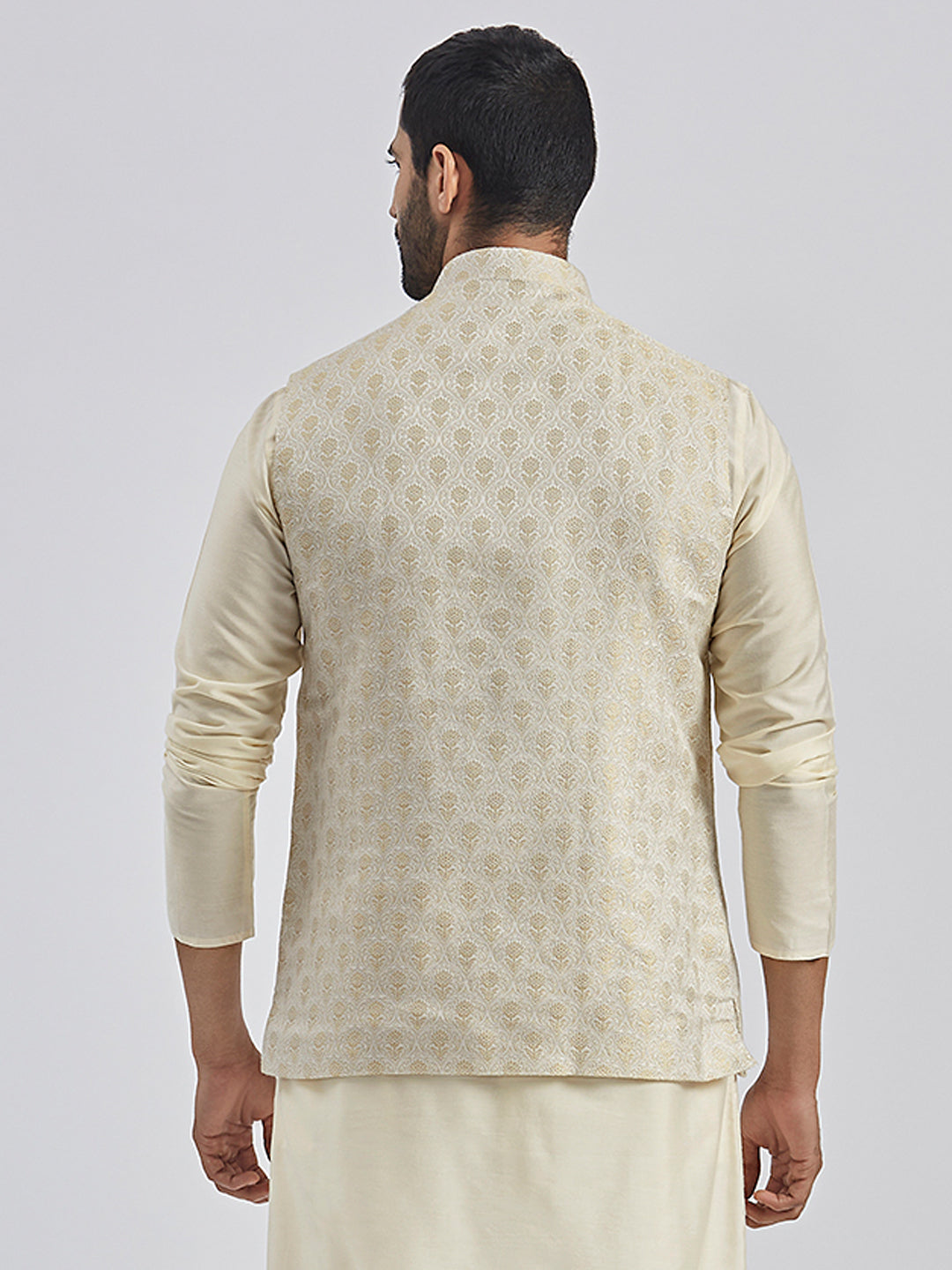 Men's Gold Viscose Nehru Jacket