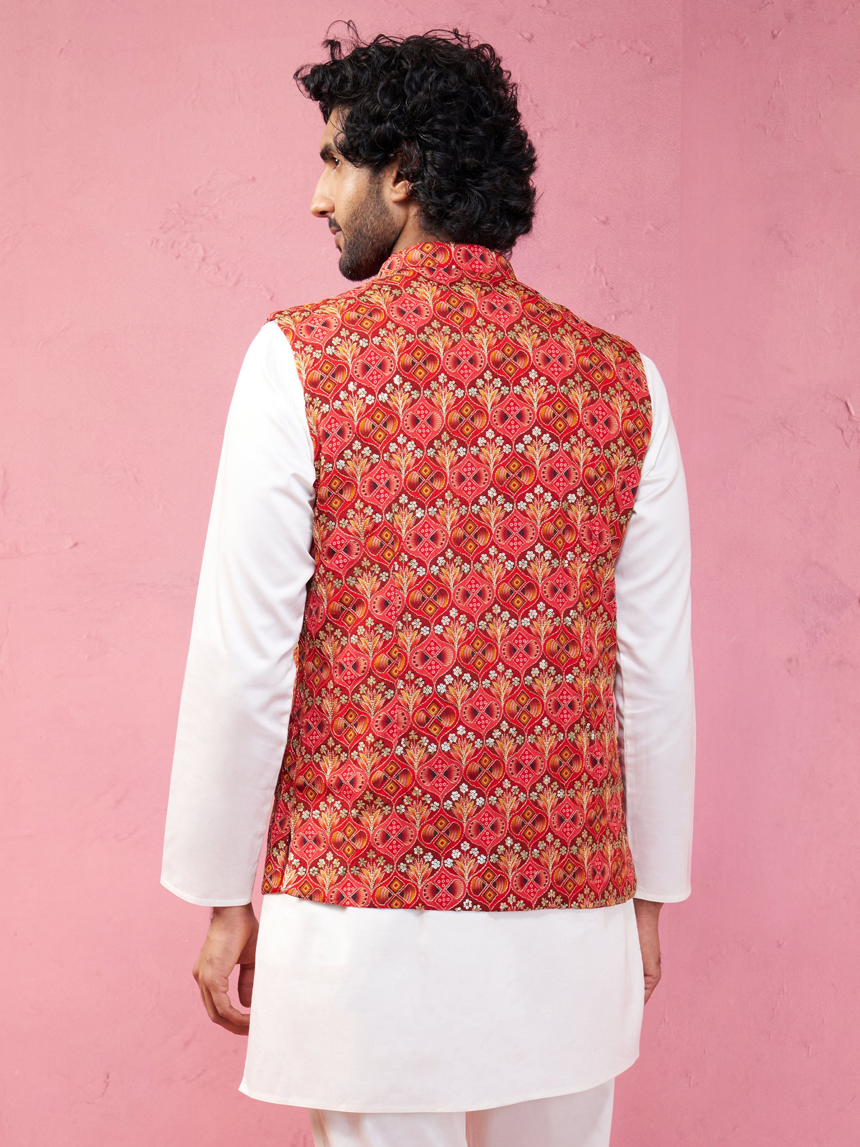 Men's Red - Nehru Jacket