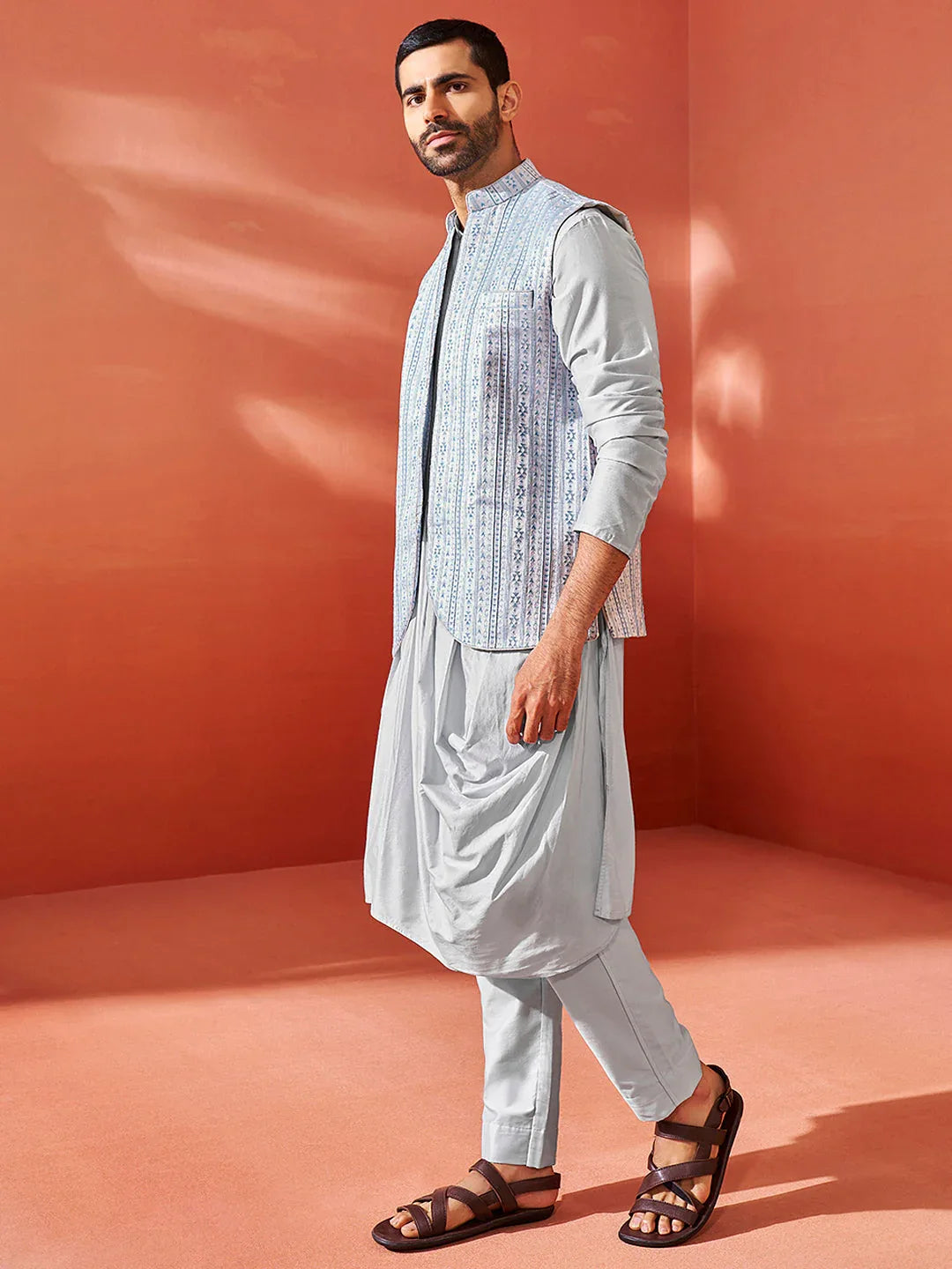 Men's Aqua - Nehru Jacket