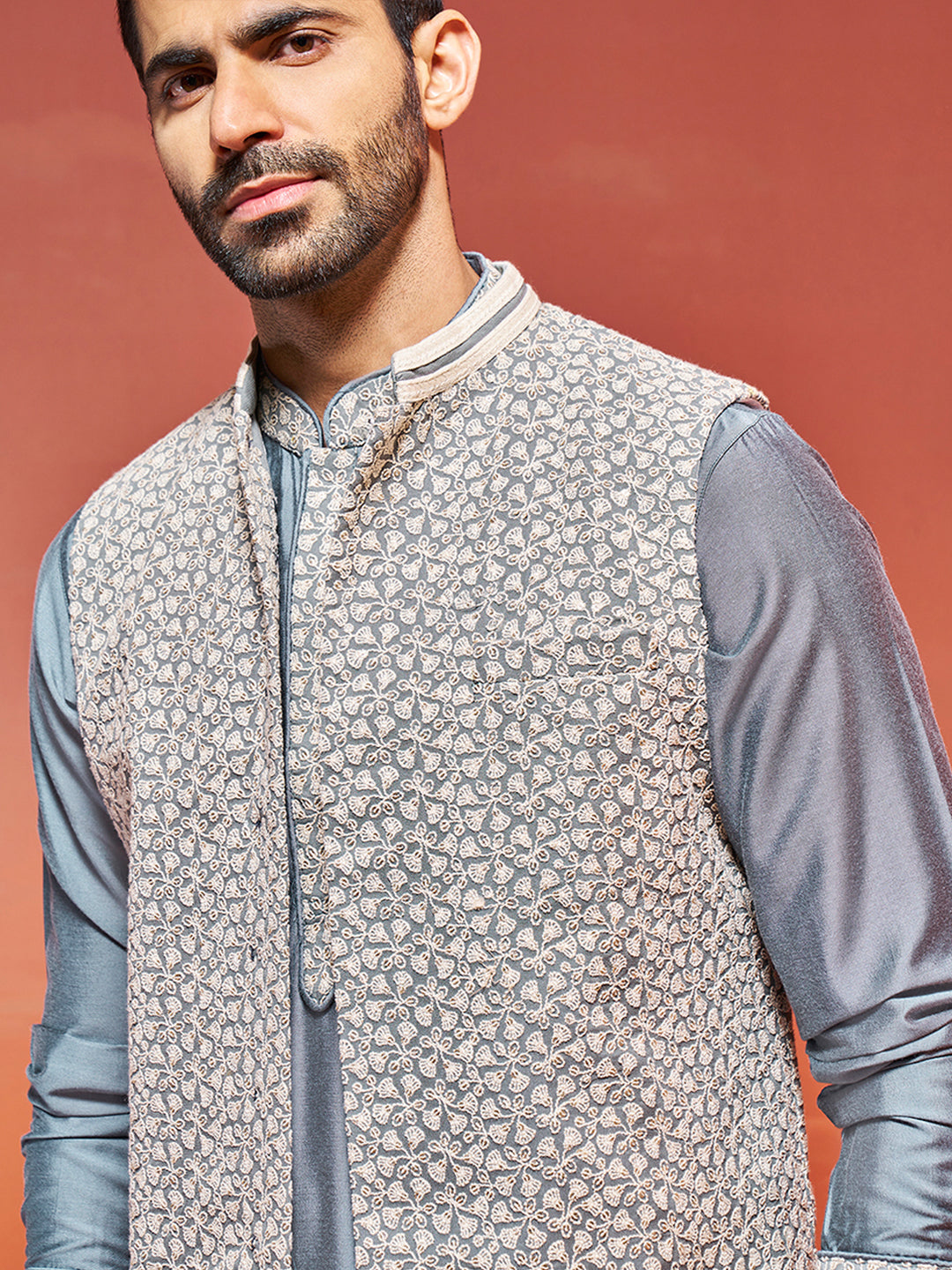 Men's Grey - Nehru Jacket
