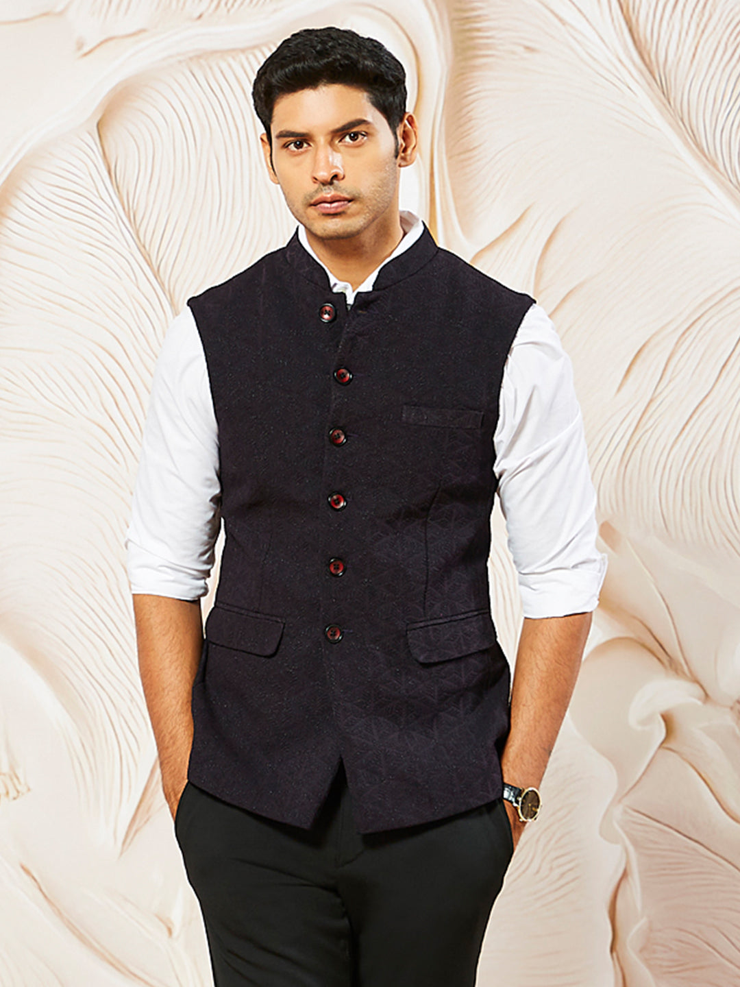 Men's Wine - Nehru Jacket