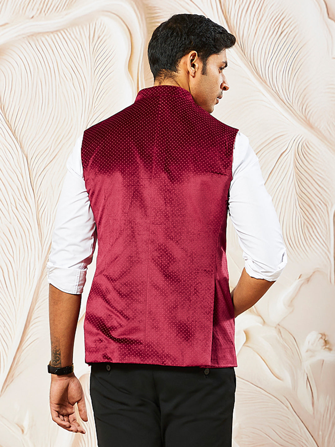 Men's Maroon - Nehru Jacket