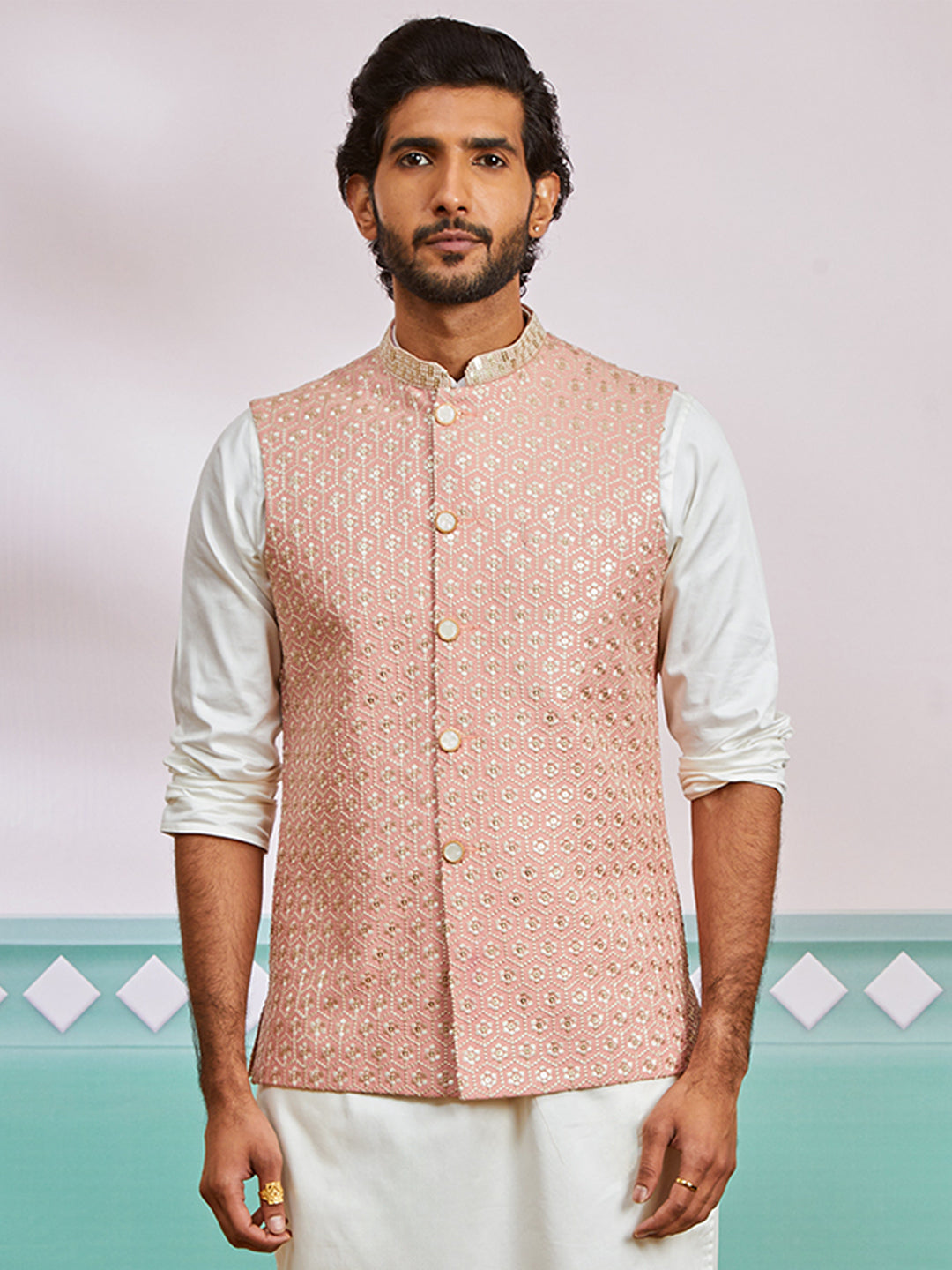 Men's Peach - Nehru Jacket