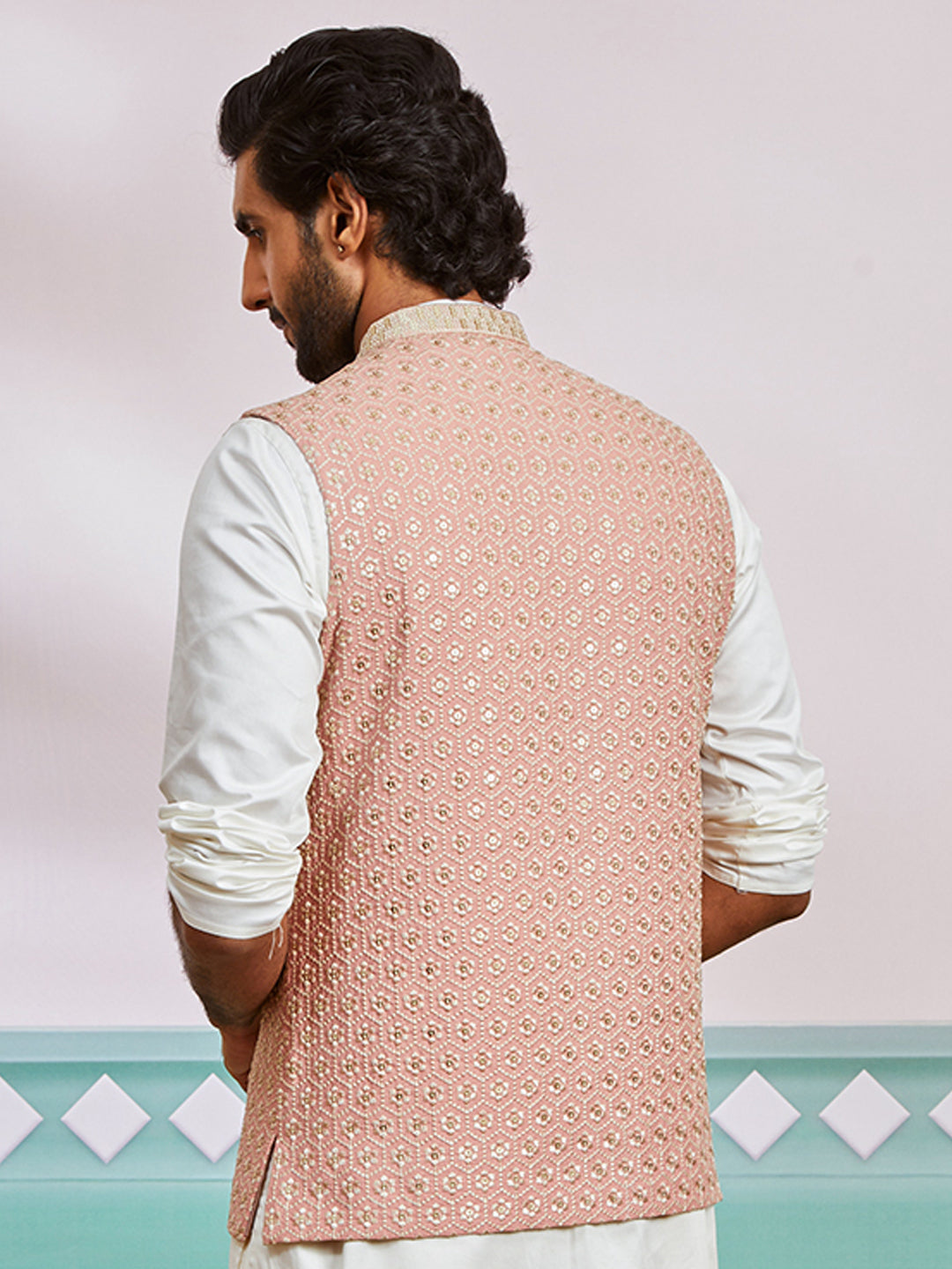 Men's Peach - Nehru Jacket
