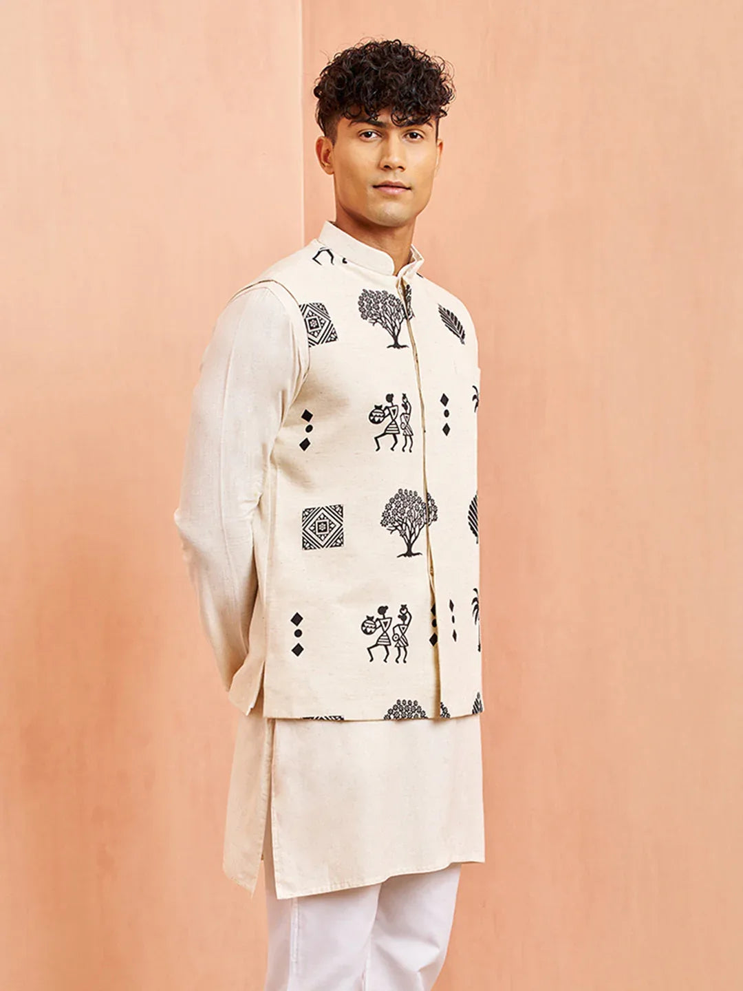 Men's Cream Cotton Jacket