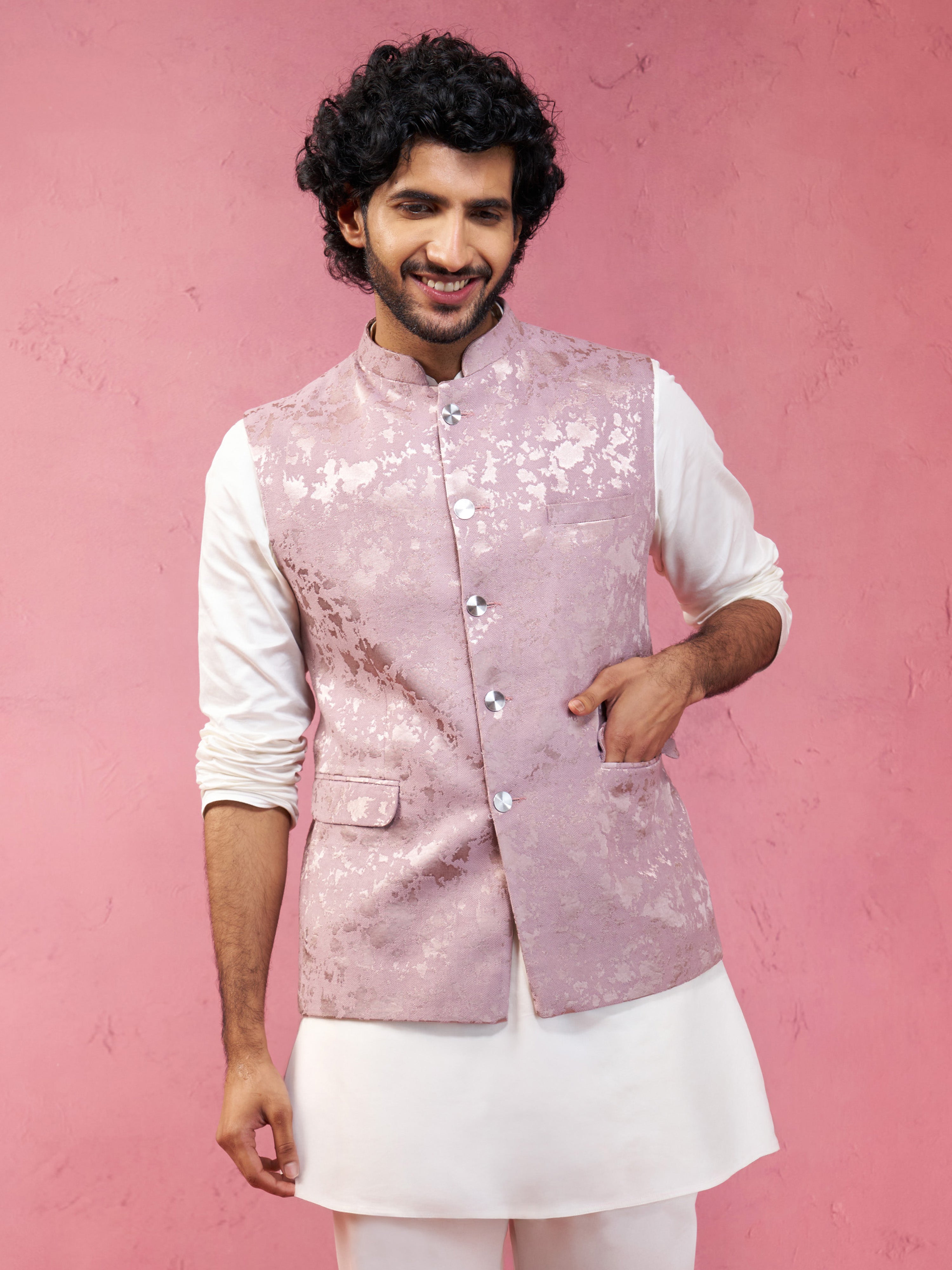 Men's Onion Monty Jacquard Nehru Jacket