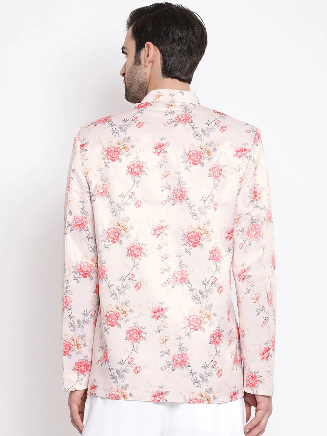 Men's Peach Silk Blend Jodhpuri