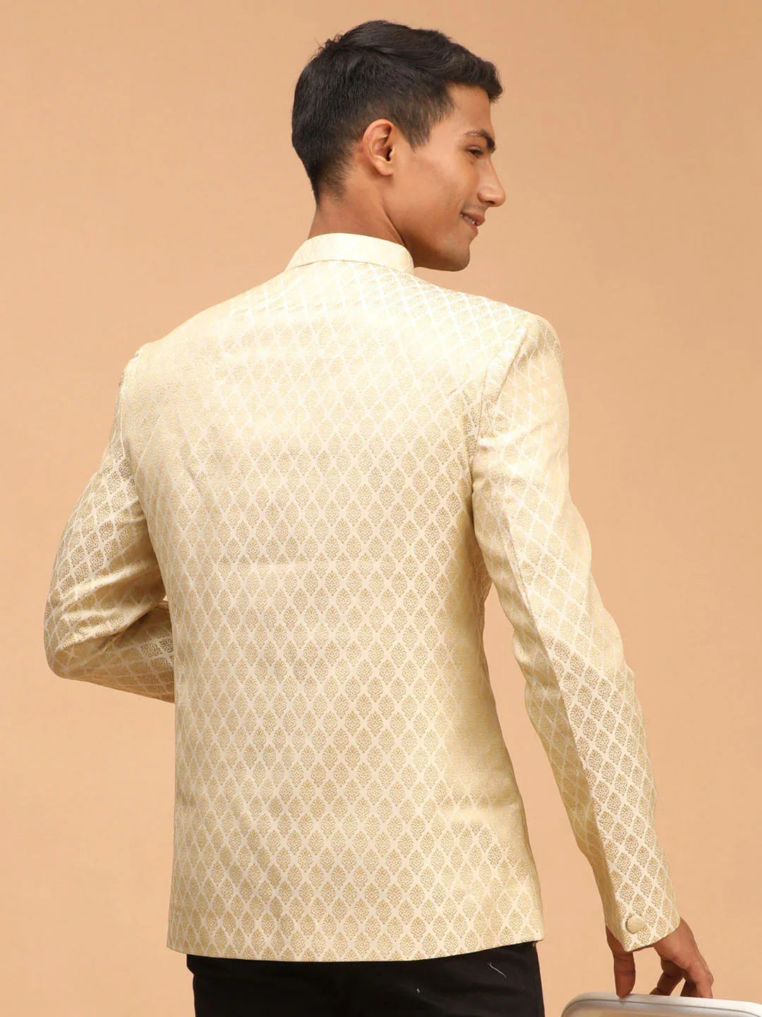 Men's Cream Woven Jodhpuri