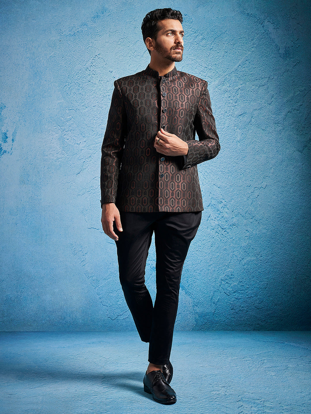 Men's Rust - Jodhpuri Pyjama Set