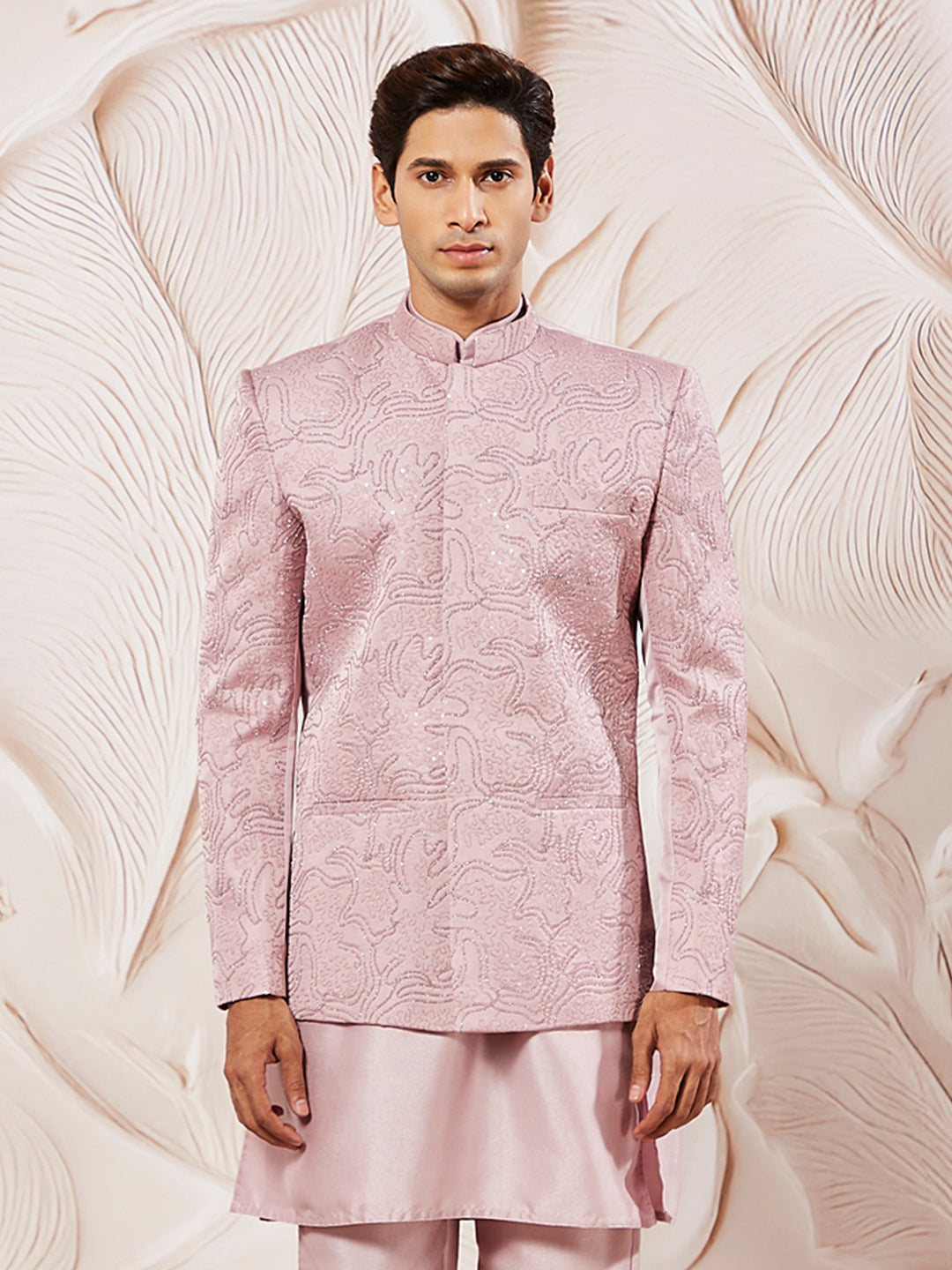 Men's Pink Silk Blend Jodhpuri