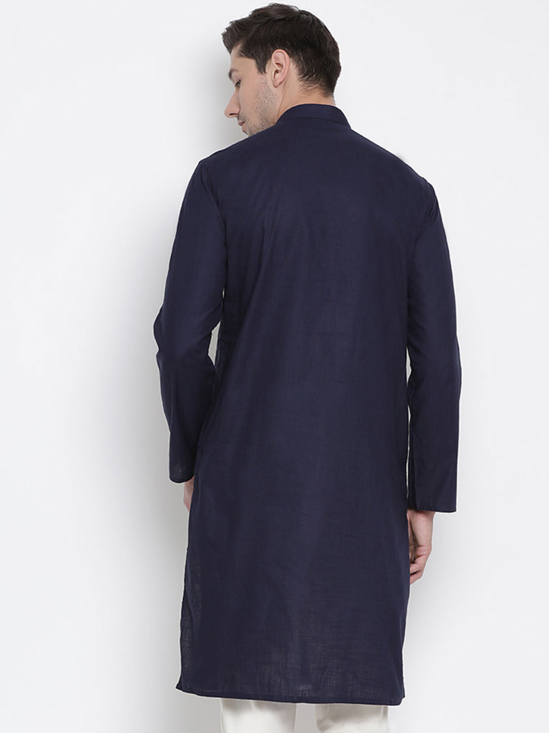 Men's Blue Cotton Kurta