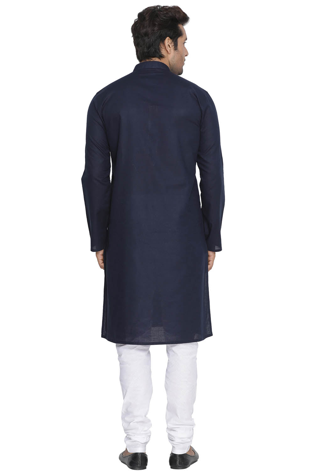 VASTRAMAY Men's Blue Cotton Kurta and Pyjama Set