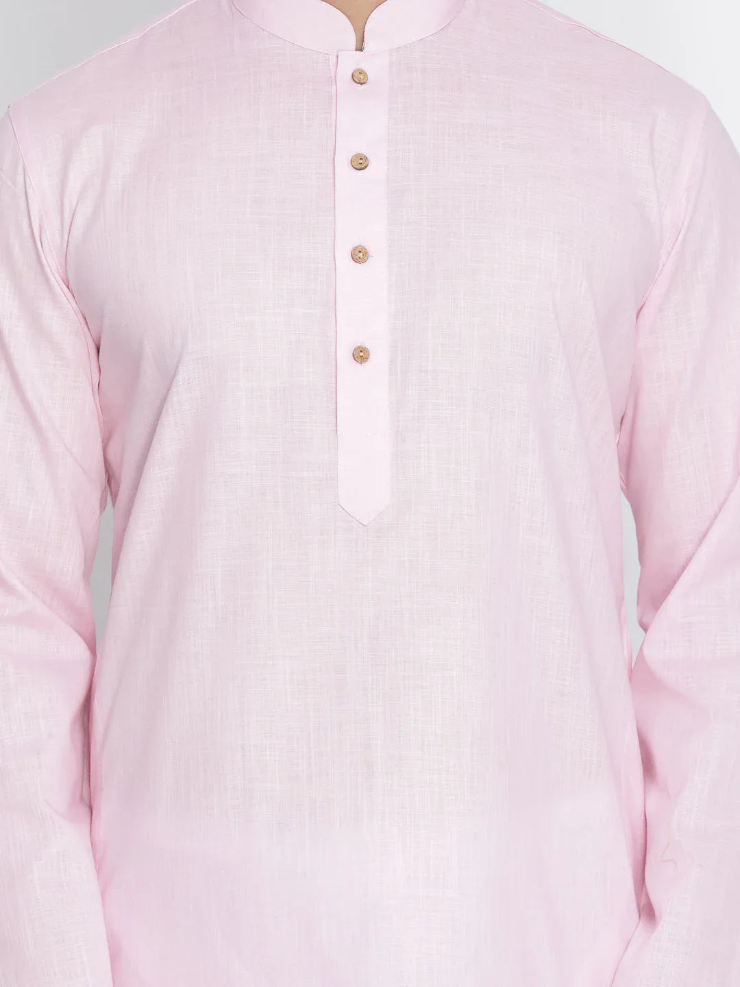 VASTRAMAY Men's Pink Cotton Kurta