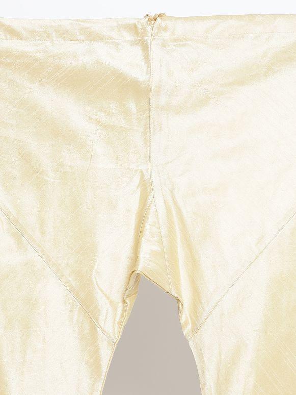 VASTRAMAY Men's Gold Zari Weaved Kurta Pyjama Set