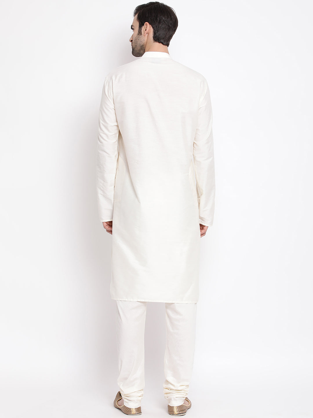 Men's Cream Viscose Rayon Kurta Pyjama Set