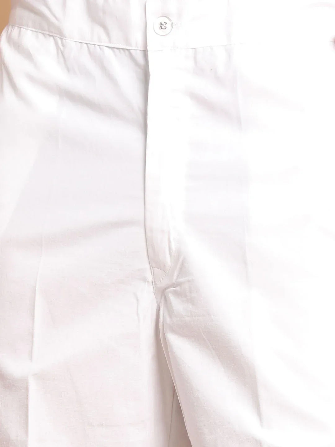 Men White Kurta With Pyjamas Set