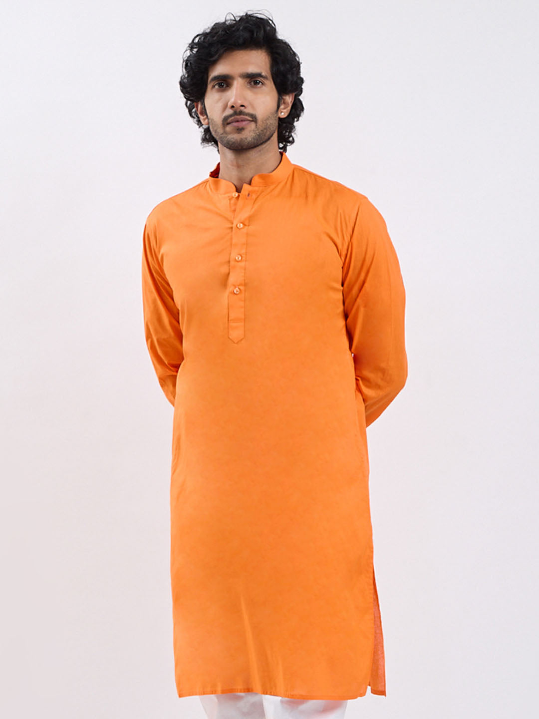 Men's Yellow Orange Kurta
