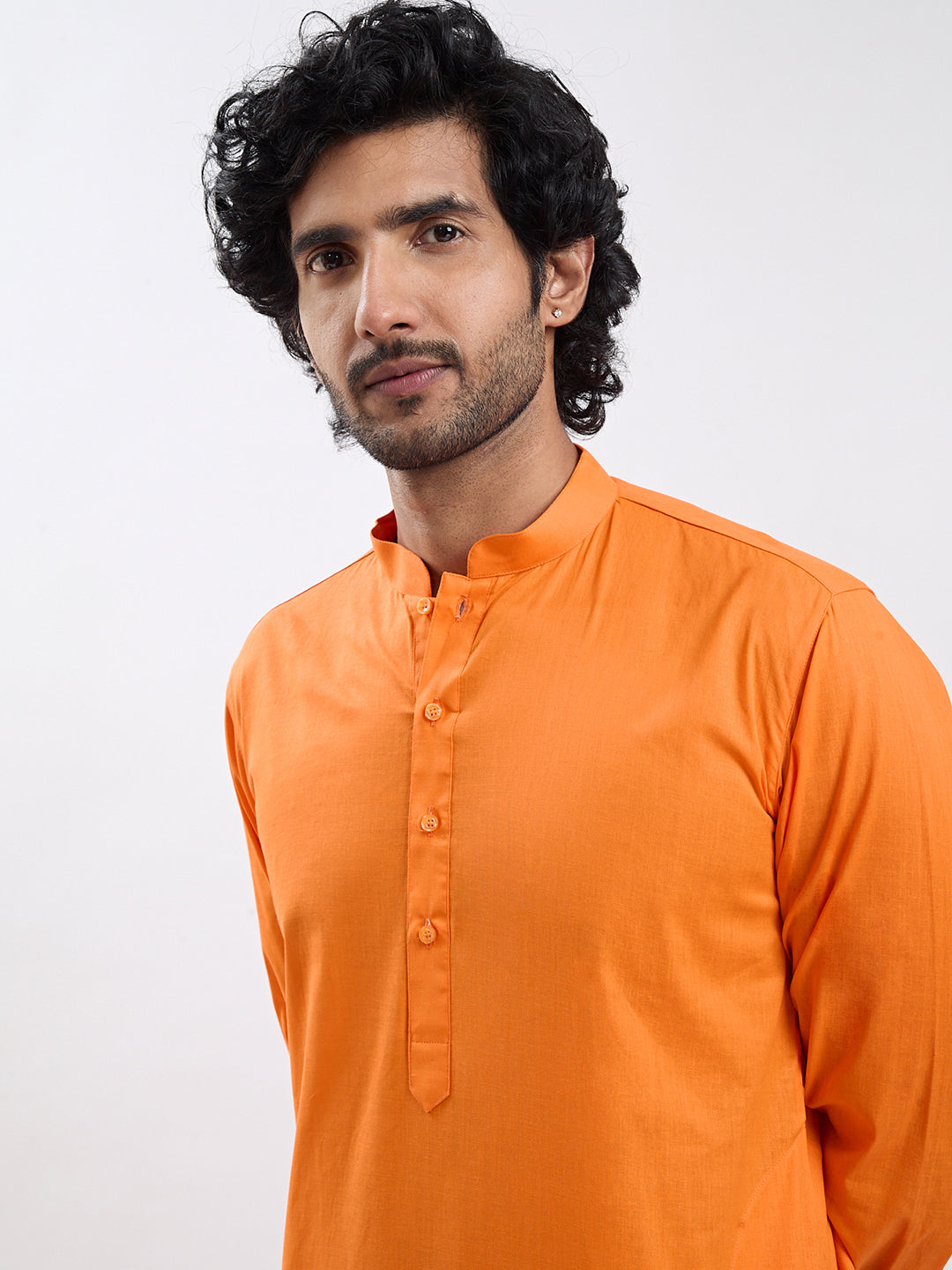 Men's Yellow Orange Kurta