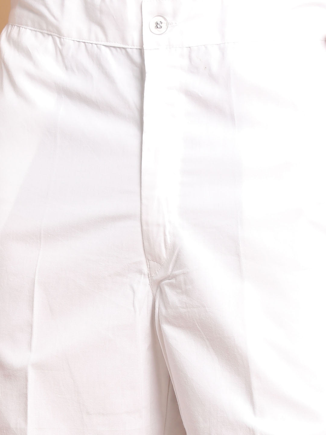 Men's White Kurta And Pajama Set With Islamic Prayer Cap