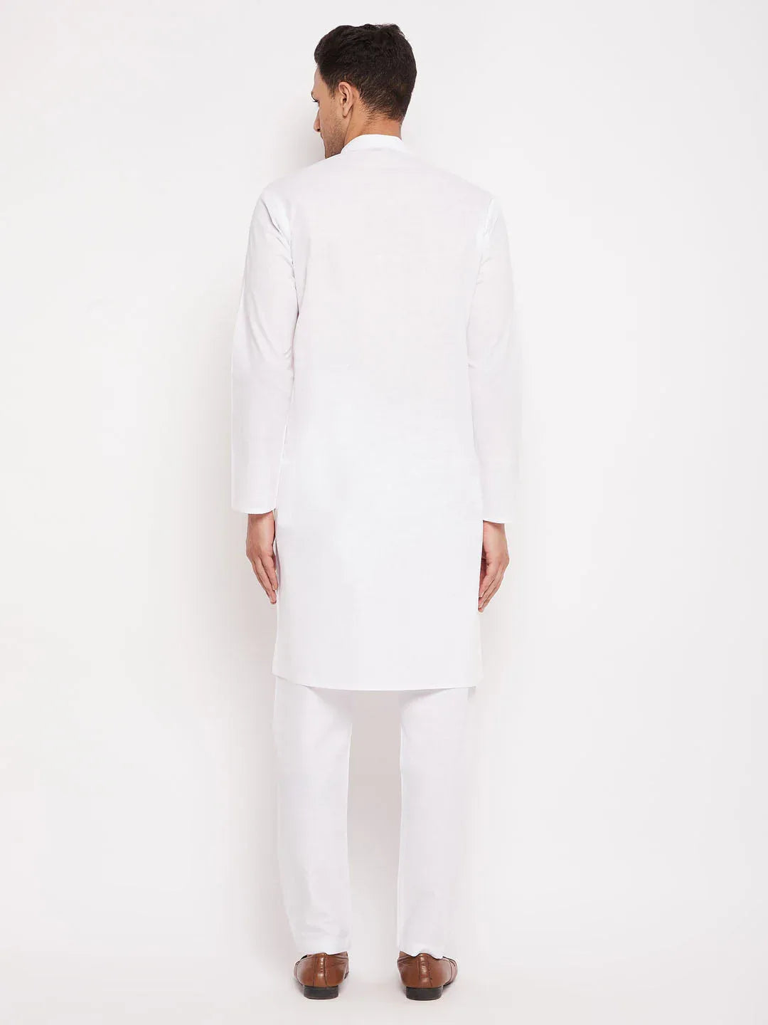 Men's White Kurta And Pajama Set