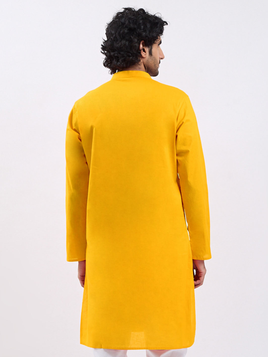 Men's Yellow Cotton Kurta