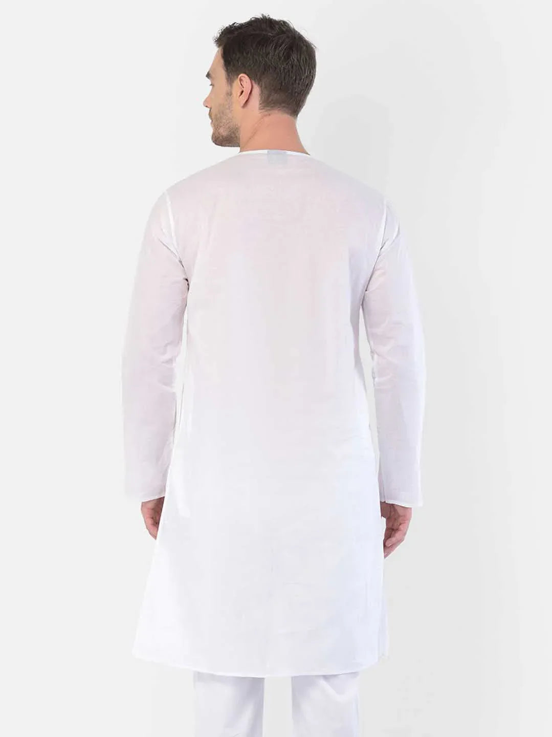 Men's White Cotton Addi Kurta