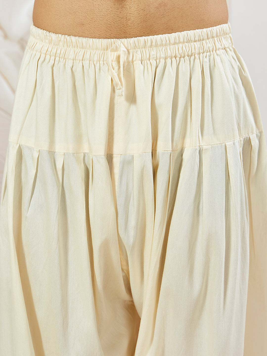 Men's Yellow Georgette Zari With Sequins Worked Kurta Patiala Set