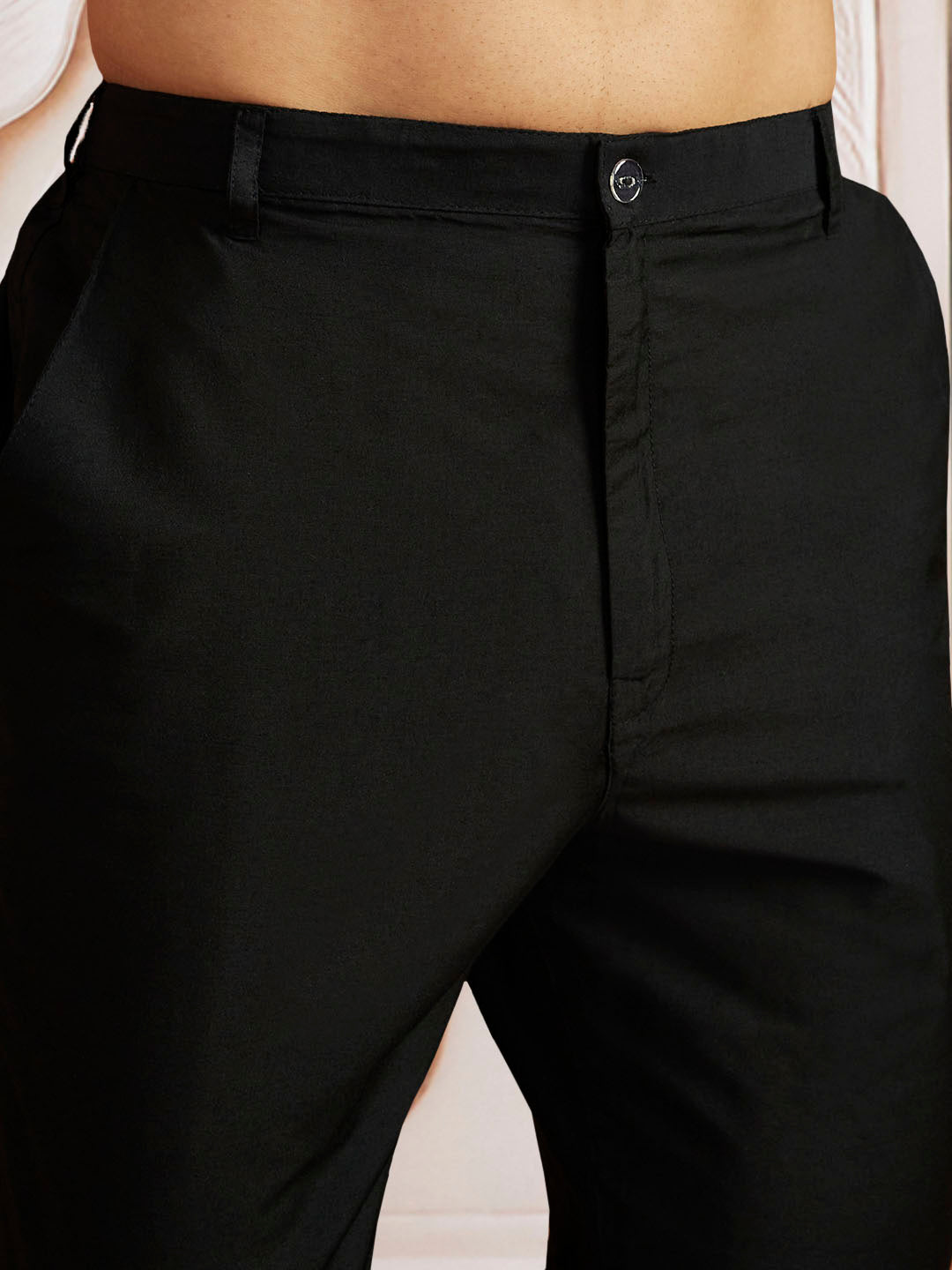 Men's Black And White Rayon Cotton Kurta Pyjama Set