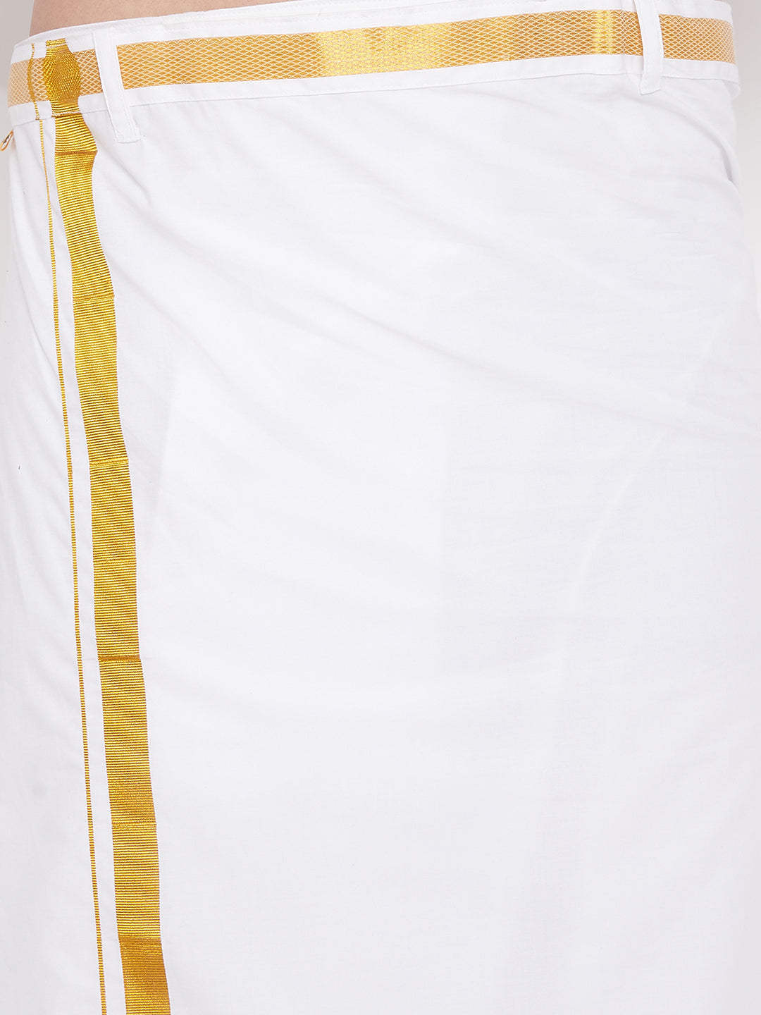 Men's Yellow Rayon Cotton Kurta And Mundu Set