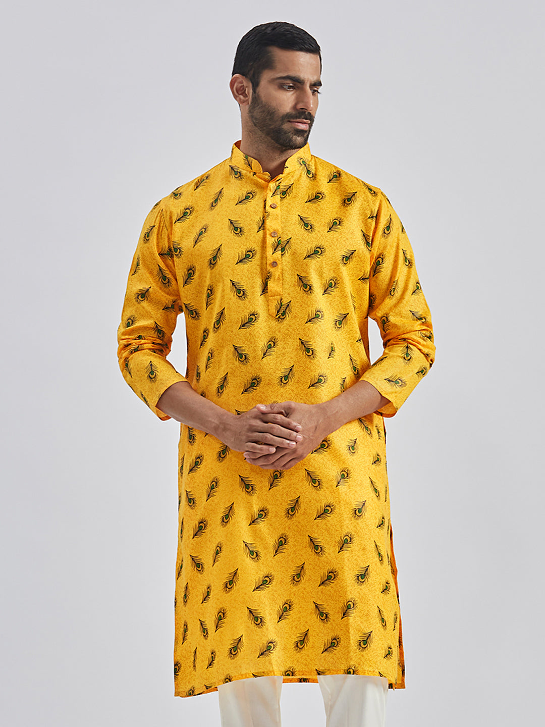 Men's Yellow Muslin Cotton Kurta