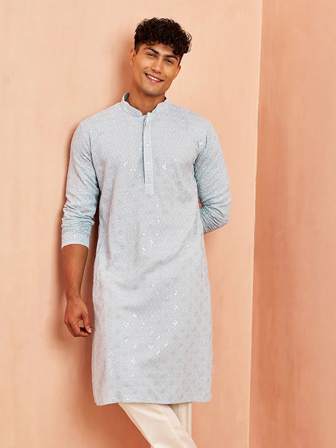 Men's Aqua Rayon Kurta