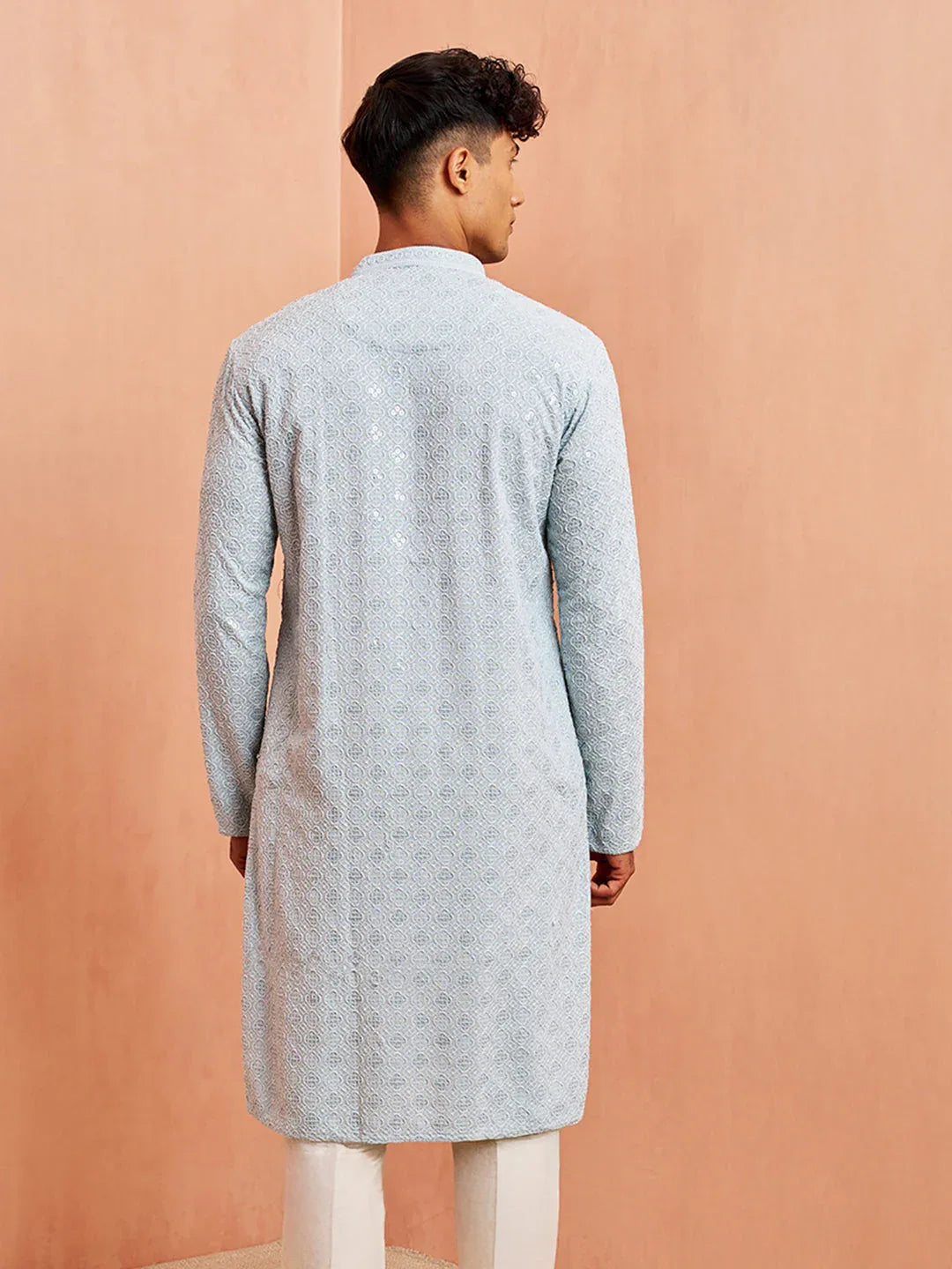Men's Aqua Rayon Kurta