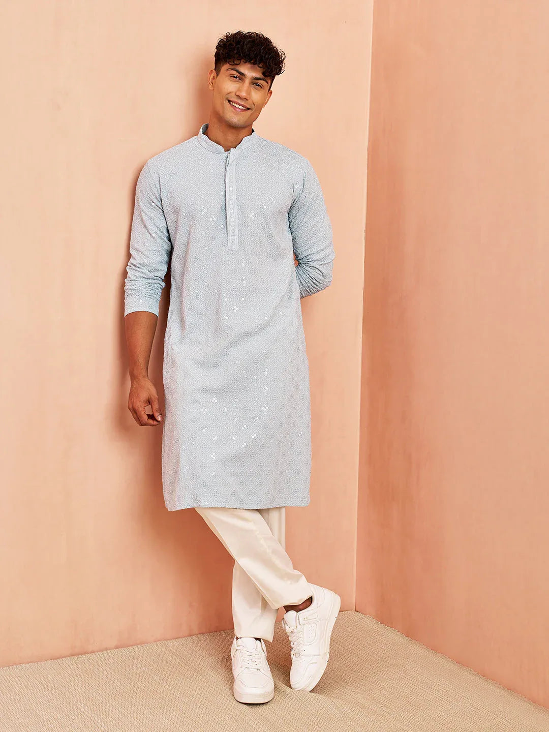 Men's Aqua Rayon Kurta