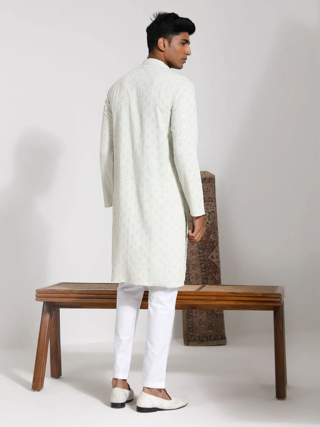 Men's Pista Rayon Kurta And Pyjama Set