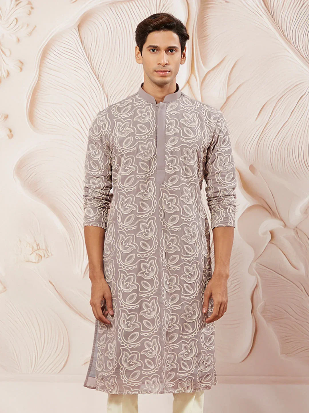 Men's Lavender Georgette Kurta