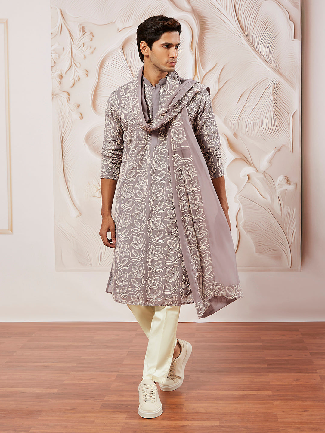 Men's Lavender Georgette Kurta