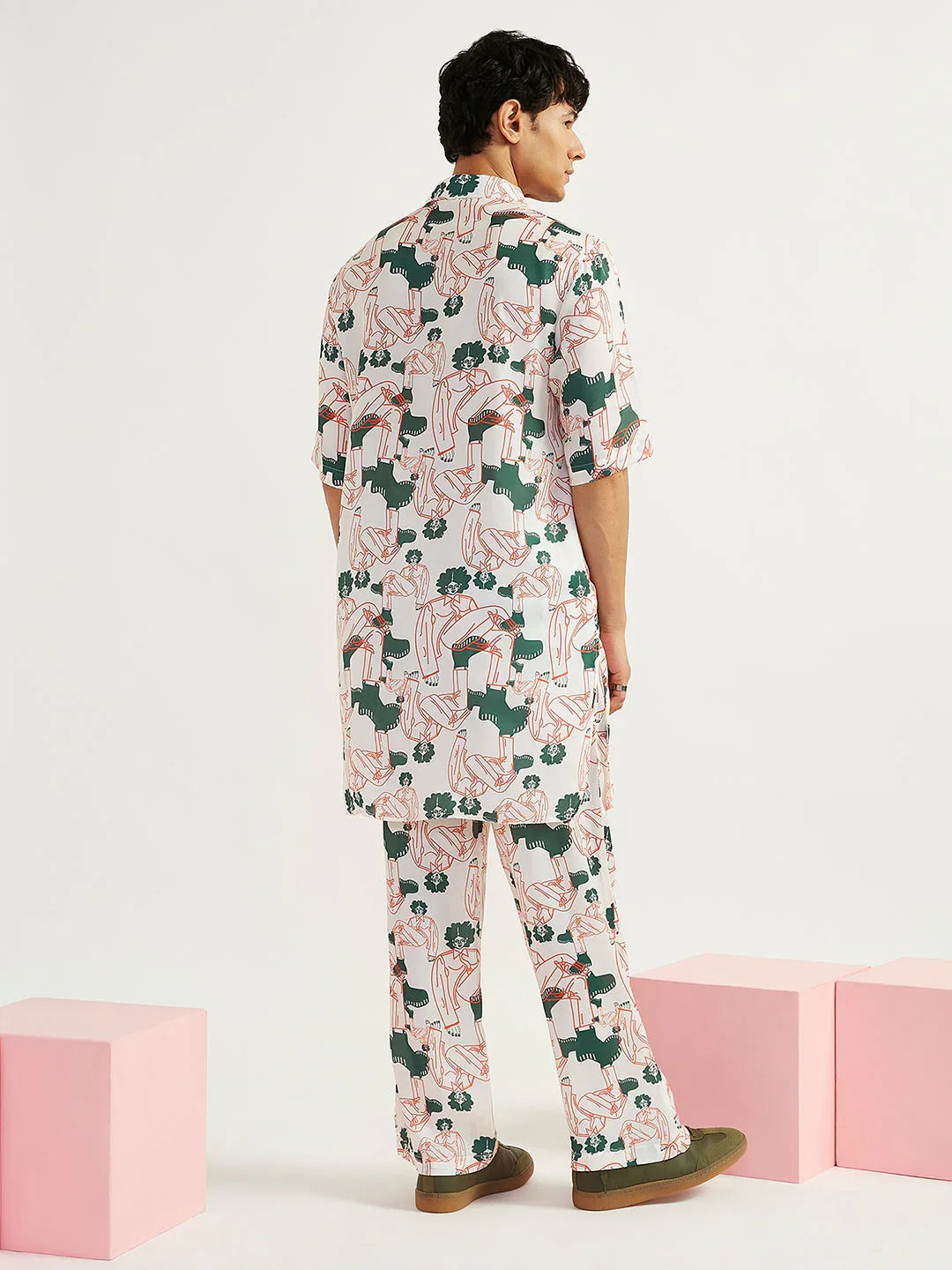 Men's White Satin Kurta And Pyjama Set