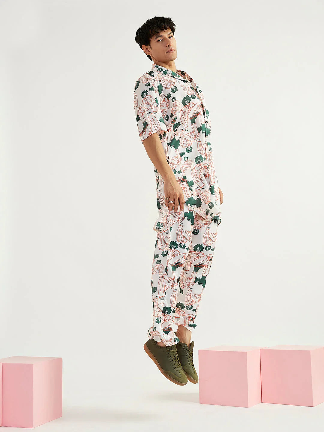 Men's White Satin Kurta And Pyjama Set