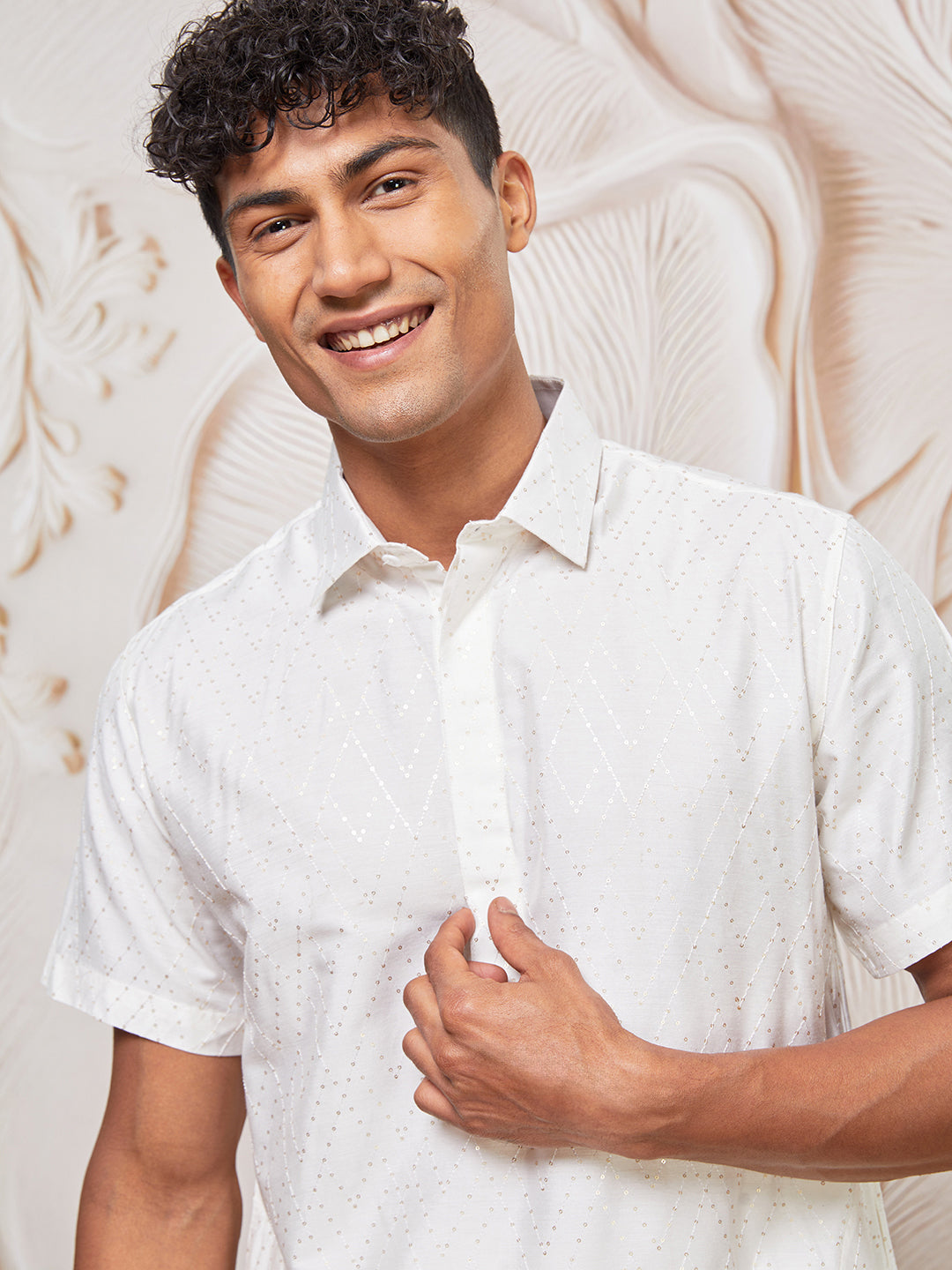 Men's White Viscose Kurta