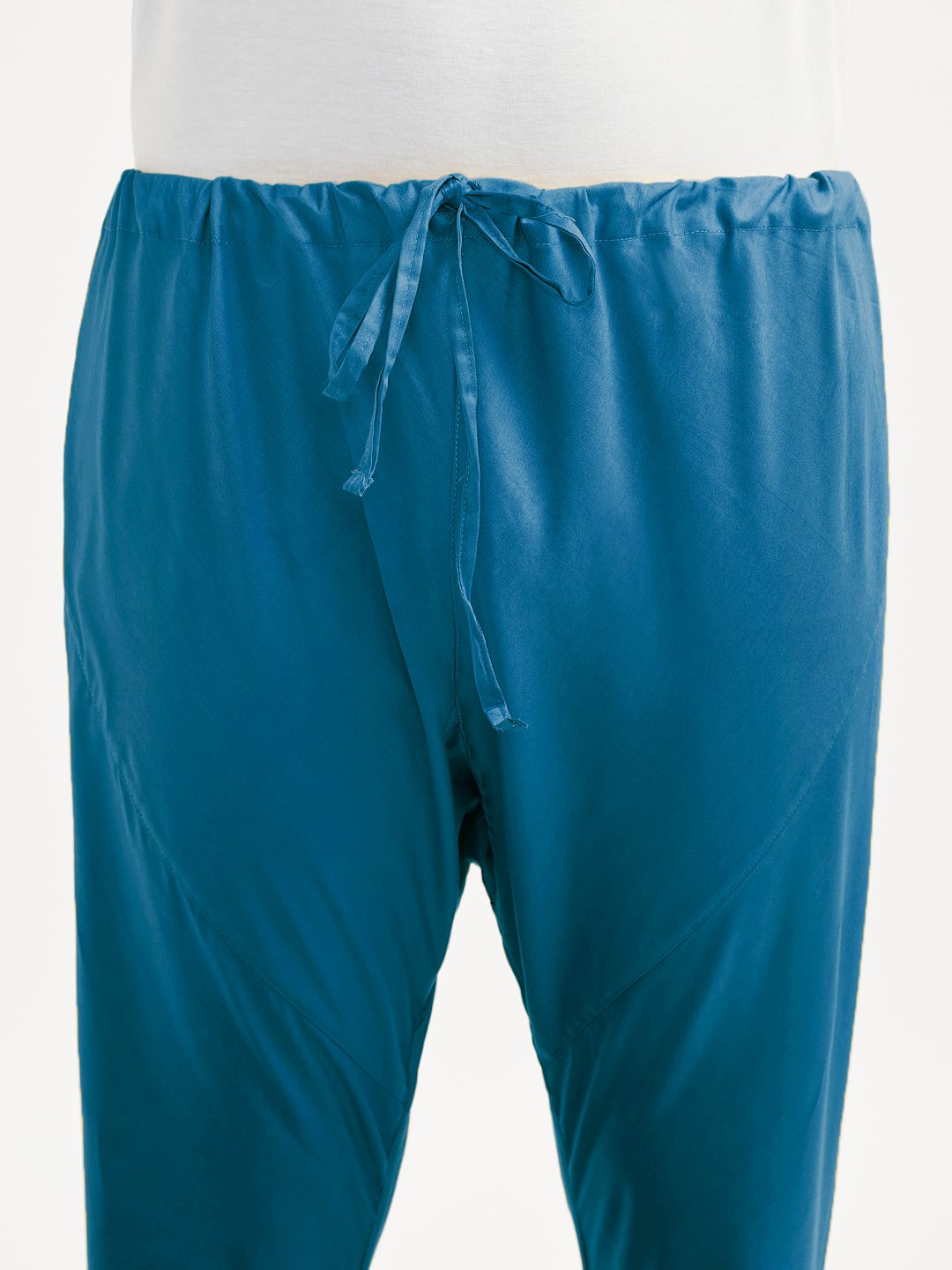 Men's Blue Cotton Blend Kurta Pyjama Set