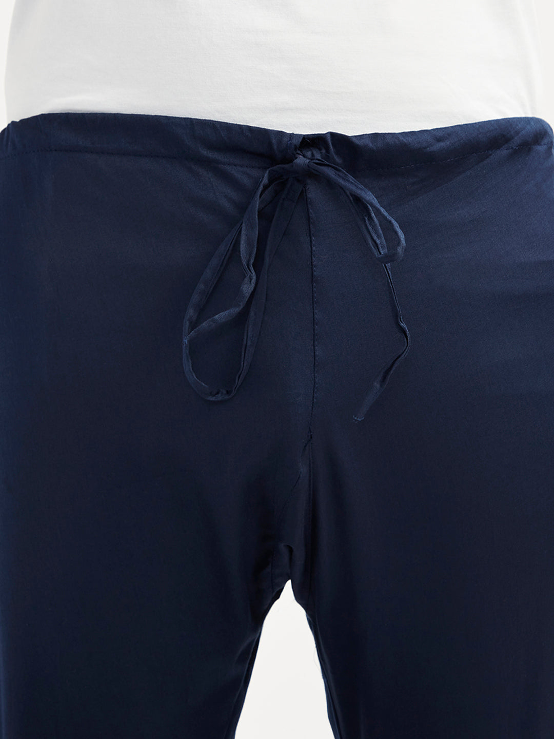 Men's Navy Blue Viscose Kurta Pyjama Set