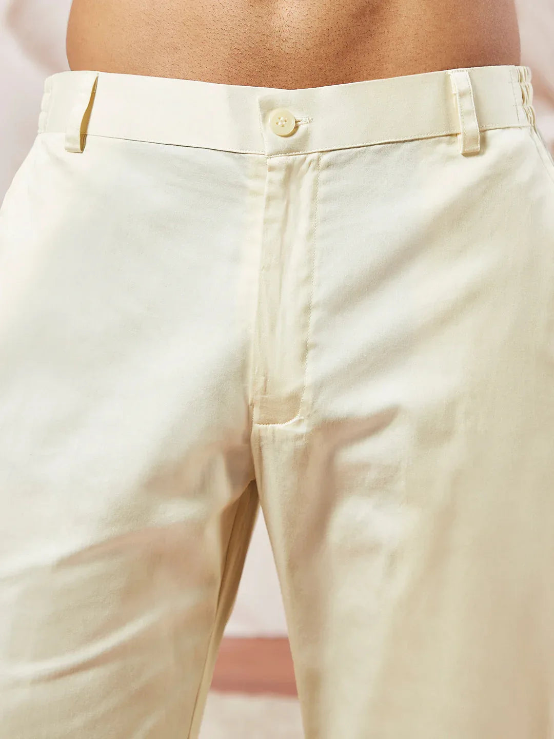 Men's Beige Tissue Silk Kurta Pyjama Set