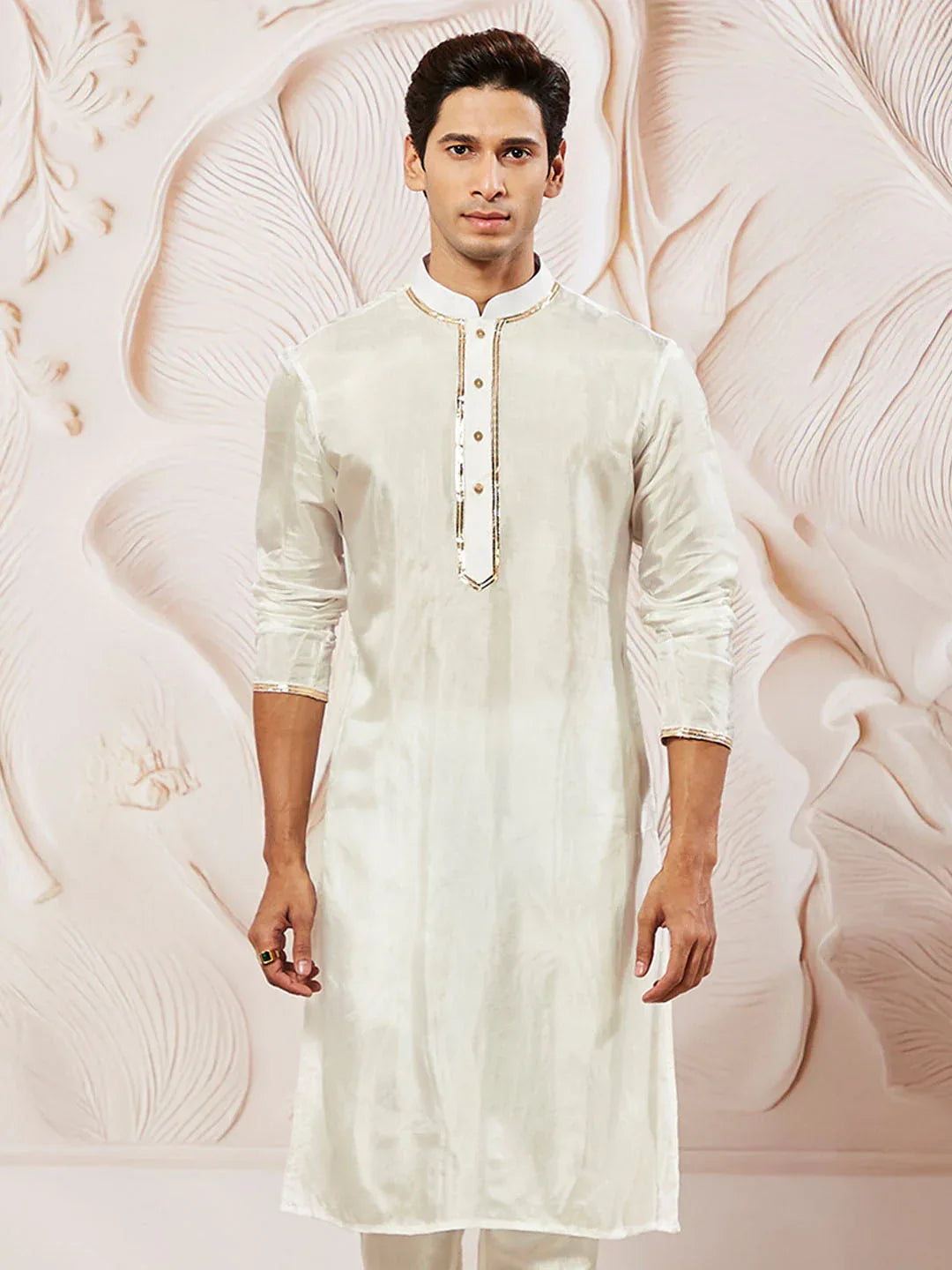 Men's White Tissue Silk